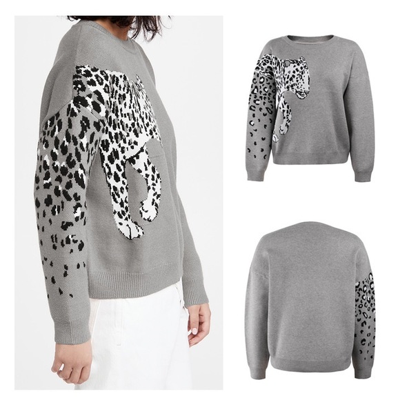 WDSTYLE Crew Neck Knitted Sweaters for Women Loose Casual  Leopard Print… - Picture 4 of 13